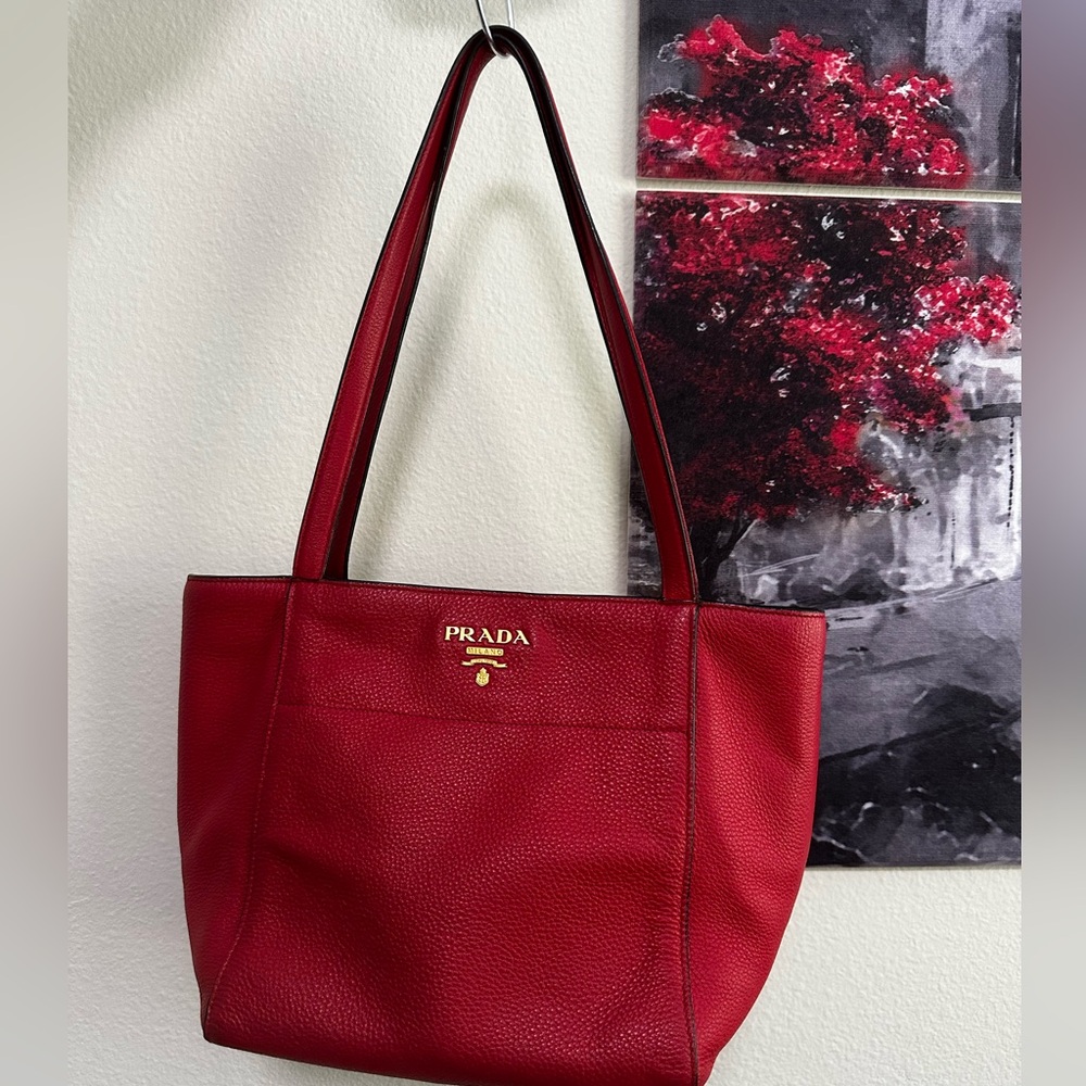 PRADA Tote Bag Red 1BG157 Prada